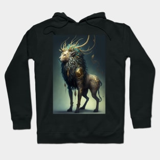 The Divine Chimera: A Fusion of Lion and Deer in One Mythical Being Hoodie